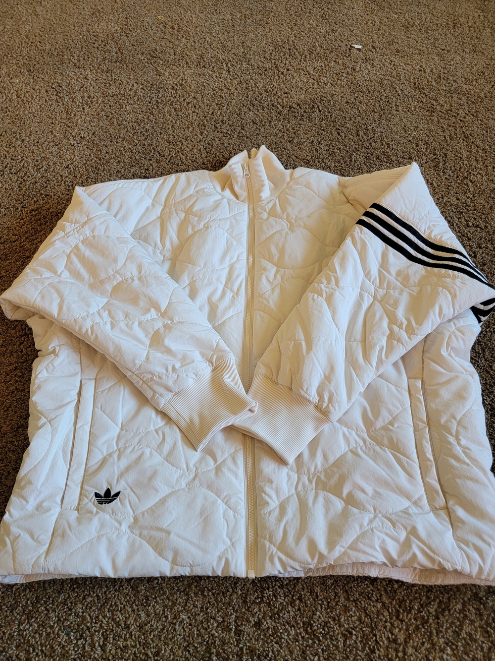Adidas Adicolor Neuclassics Jacket Off White Quilted Jacket XL